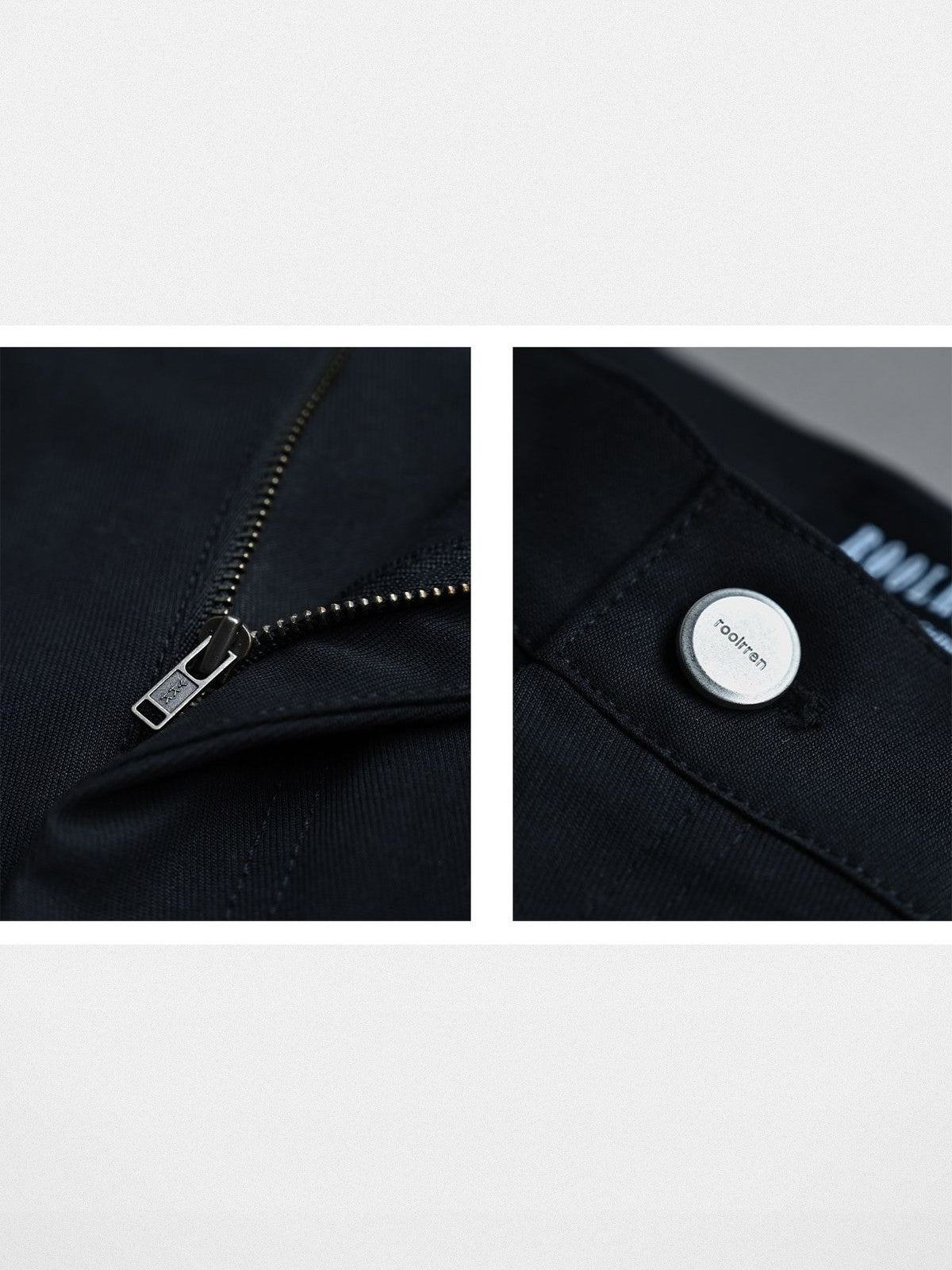 Roolrren homme Detachable 2 in 1 Cargo Pants in Black - Detail