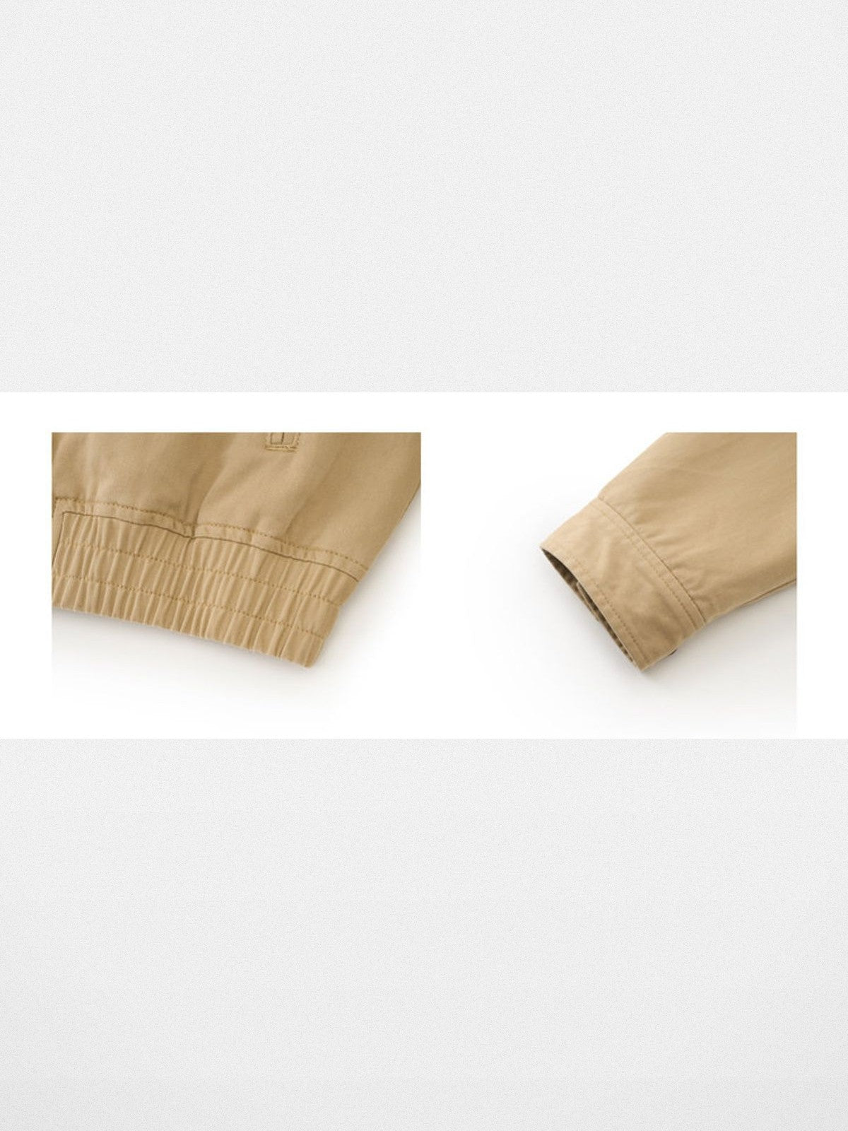 PUKI Washed Cotton Barn Jacket in Khaki - Detail