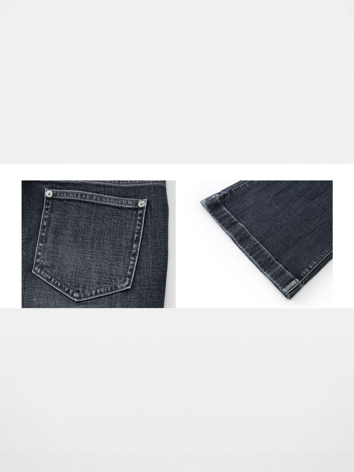 PUKI 12oz Vintage Wash Micro Flare Jeans in Navy - Detail