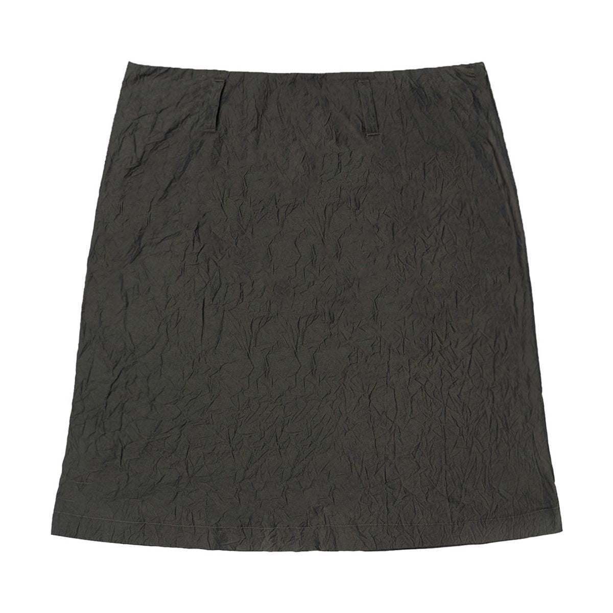 Simple Project Crinkled Texture Micro Flare Mini Skirt in Gray