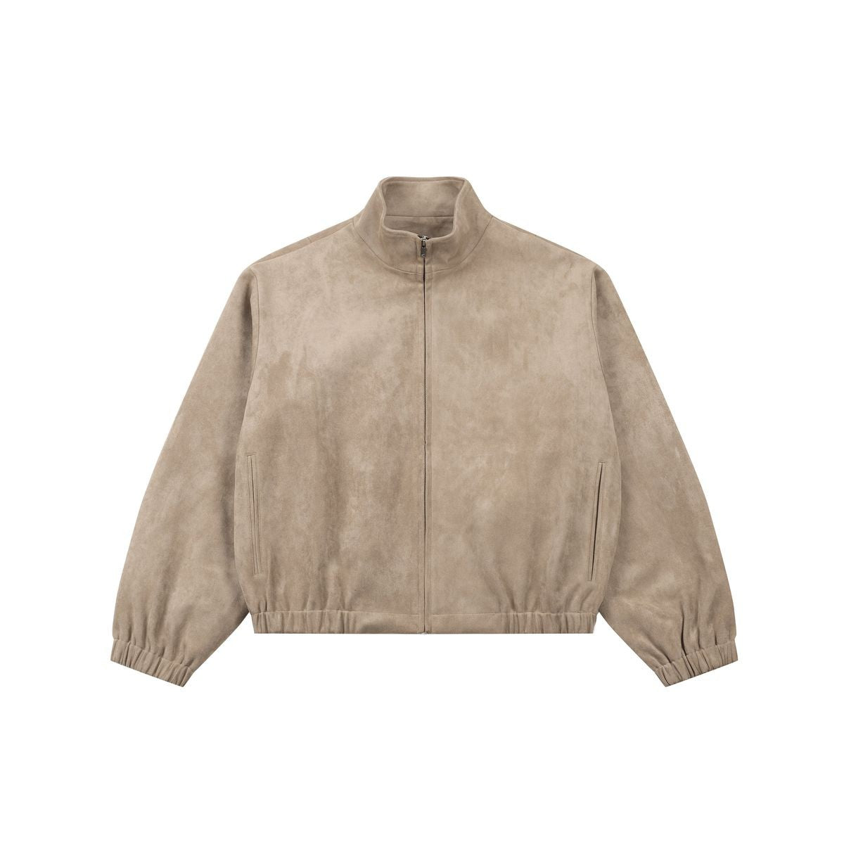AFterTaste Mock Neck Suede Jacket in Khaki
