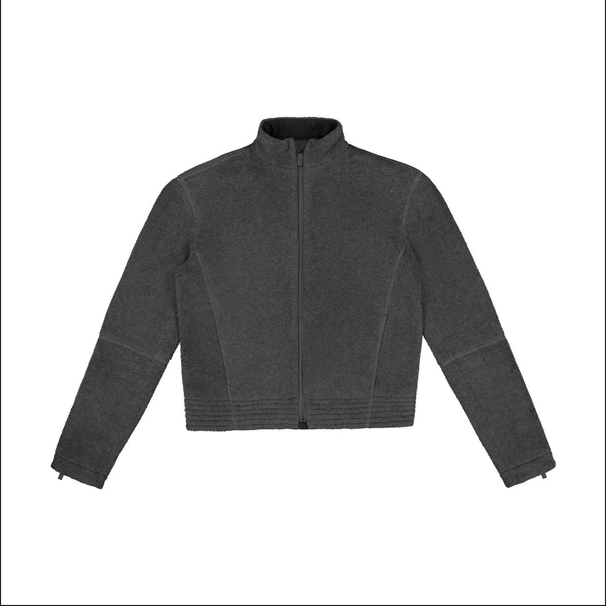 FaxCopyExpress Detachable Pad Cropped Fleece Jacket in Gray