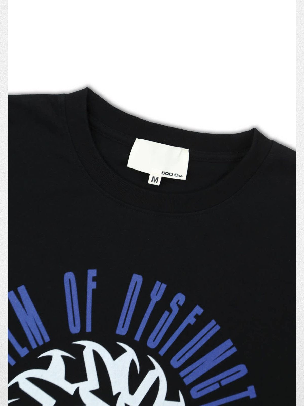 SOD Graphic Print Cotton Boxy T Shirt in Black