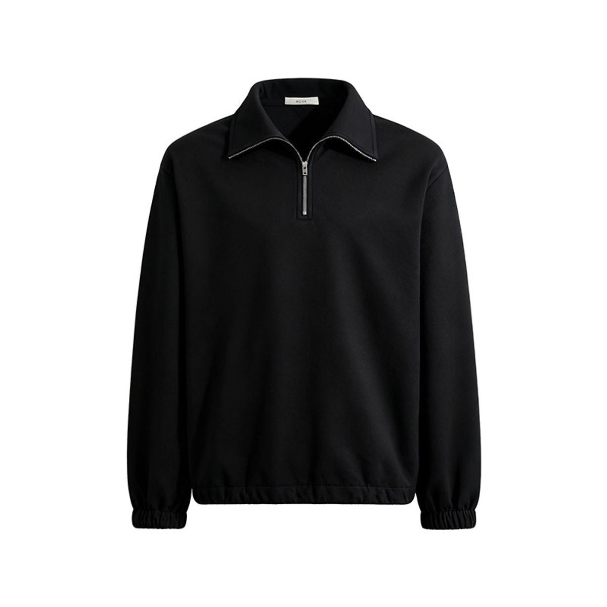 ROYA Japanese Organic Cotton Half Zip in Black