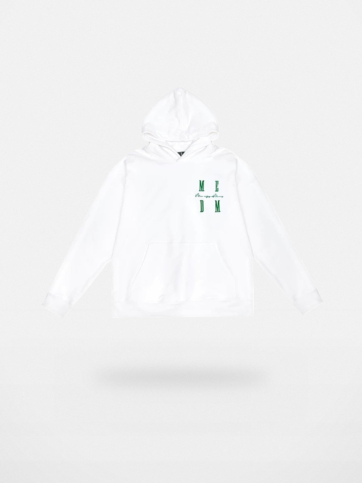 MEDM Embroidered Logo Hoodie in White