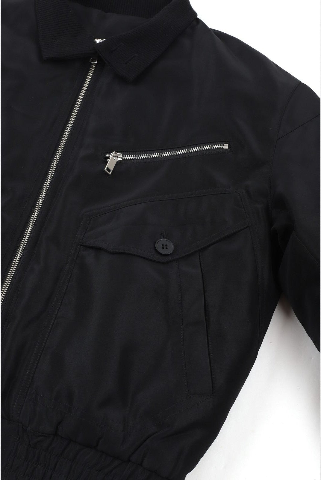 AFterTaste High Density Nylon Harrington Bomber in Black - Detail