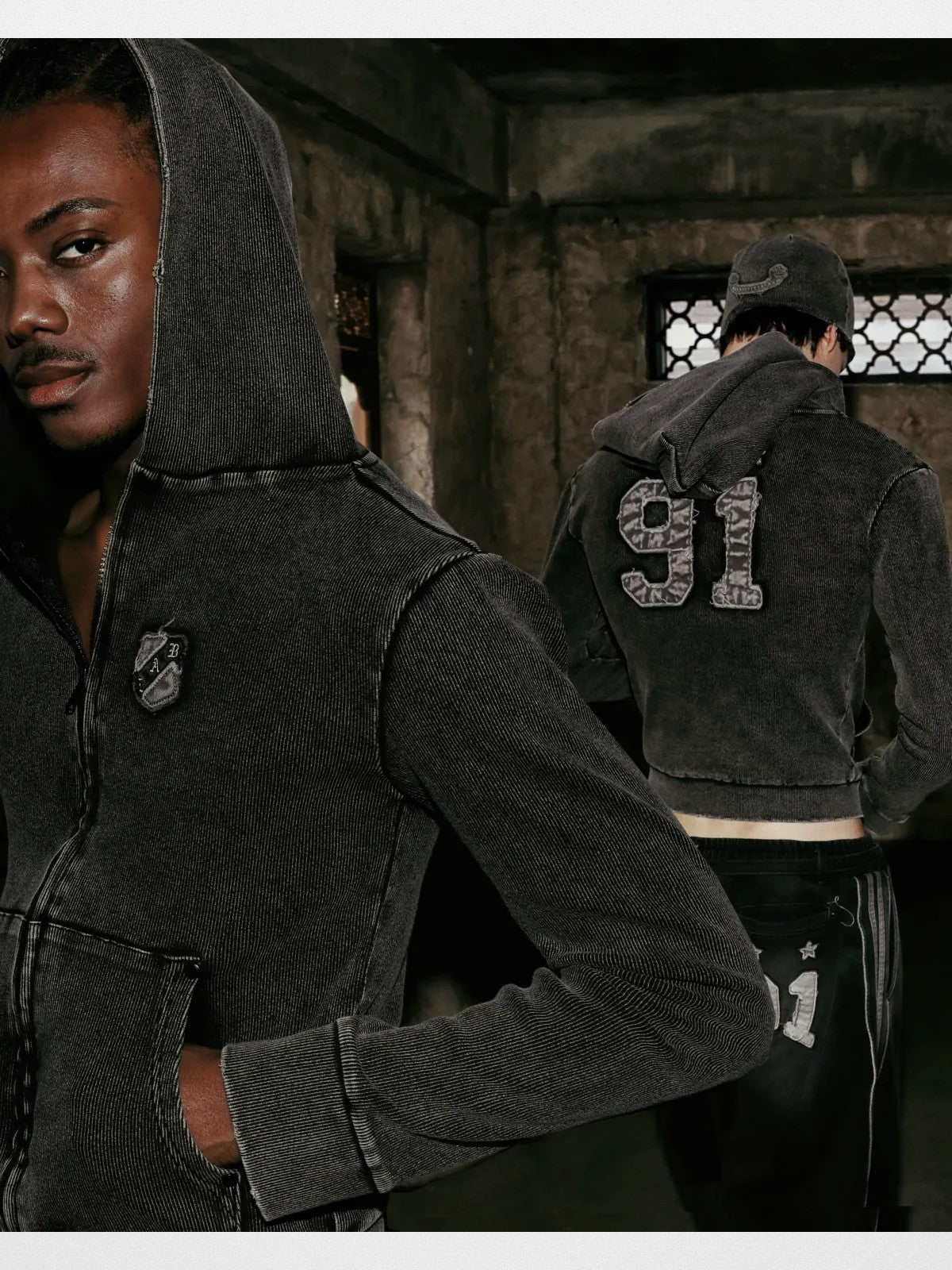 BADSEED Rust Wash Hooded Denim Jacket in Denim - Lifestyle