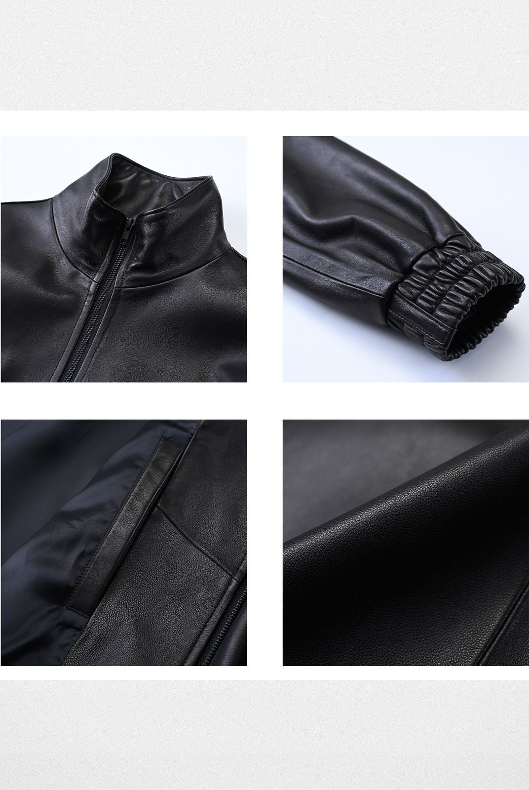 Roolrren Homme Vegetable Tanned Sheepskin Jacket in Black - Detail