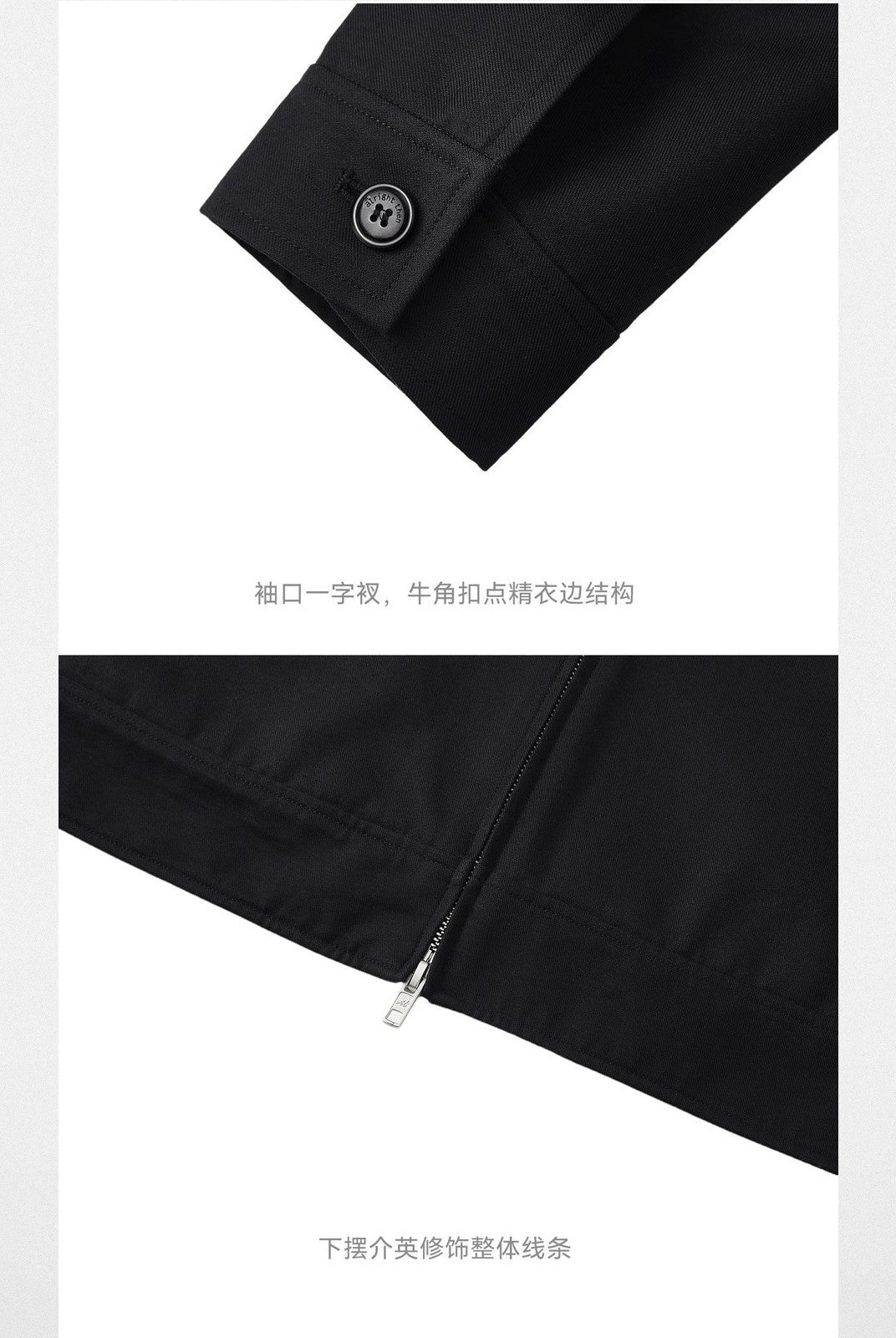 Alright then Oversized Harrington Jacket in Black - Detail