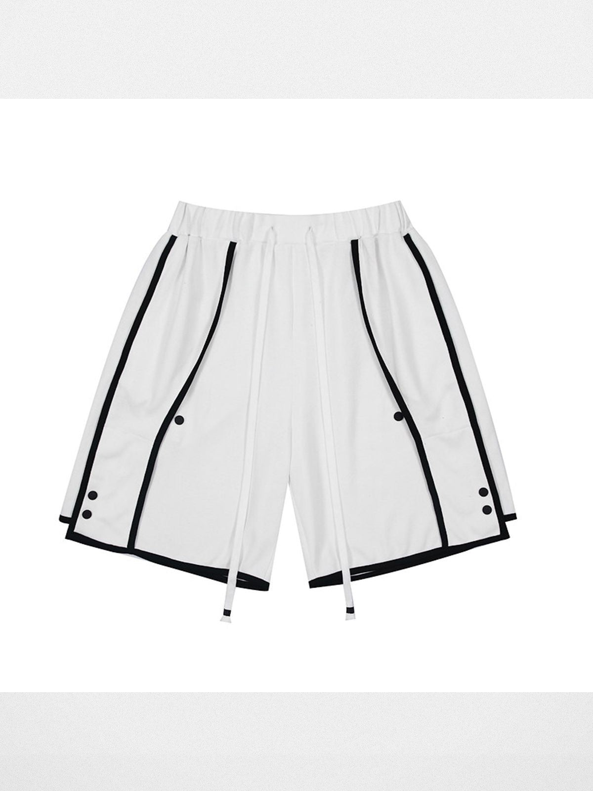 LOSTCTRL Contrast Piping Basketball Shorts in White