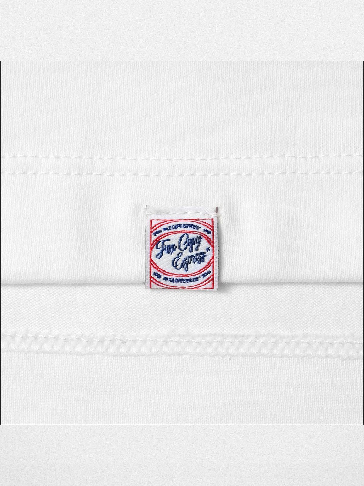FaxCopyExpress Classic Cotton Logo T Shirt in White - Detail