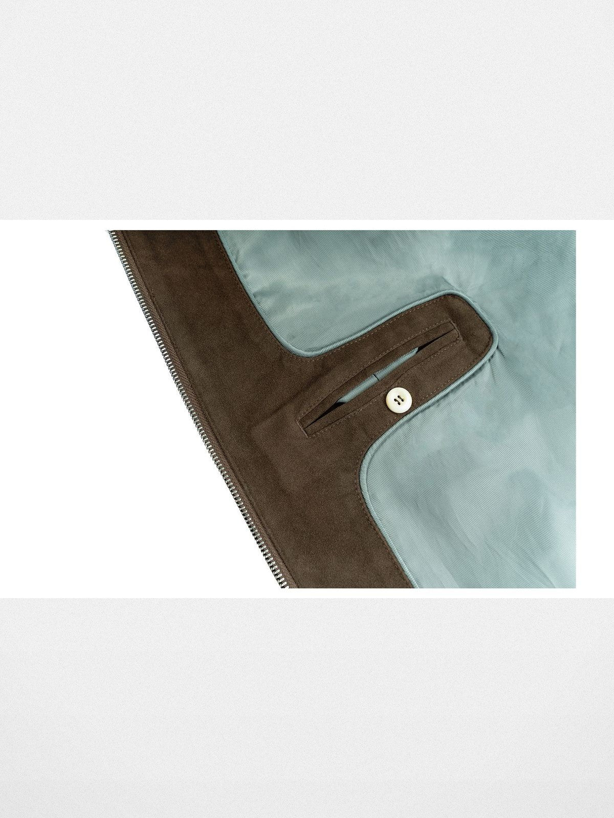 Simple Project Suedette Harrington Jacket in Brown - Detail