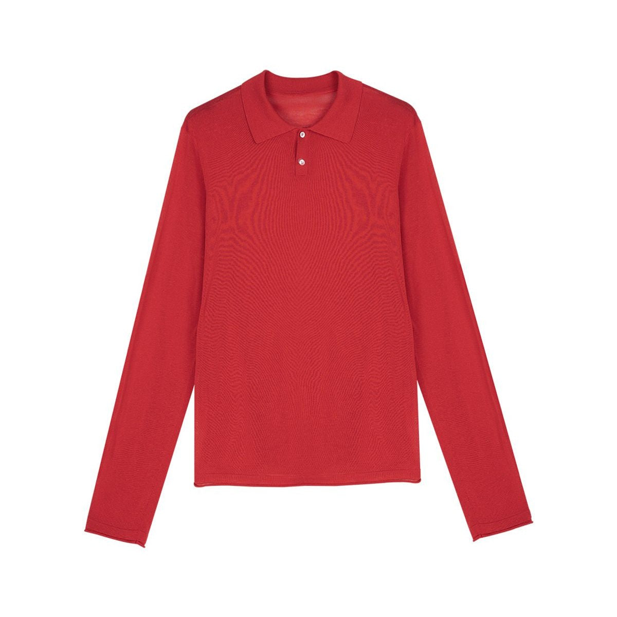 Simple Project Semi Sheer Linen Blend Knit Polo in Red
