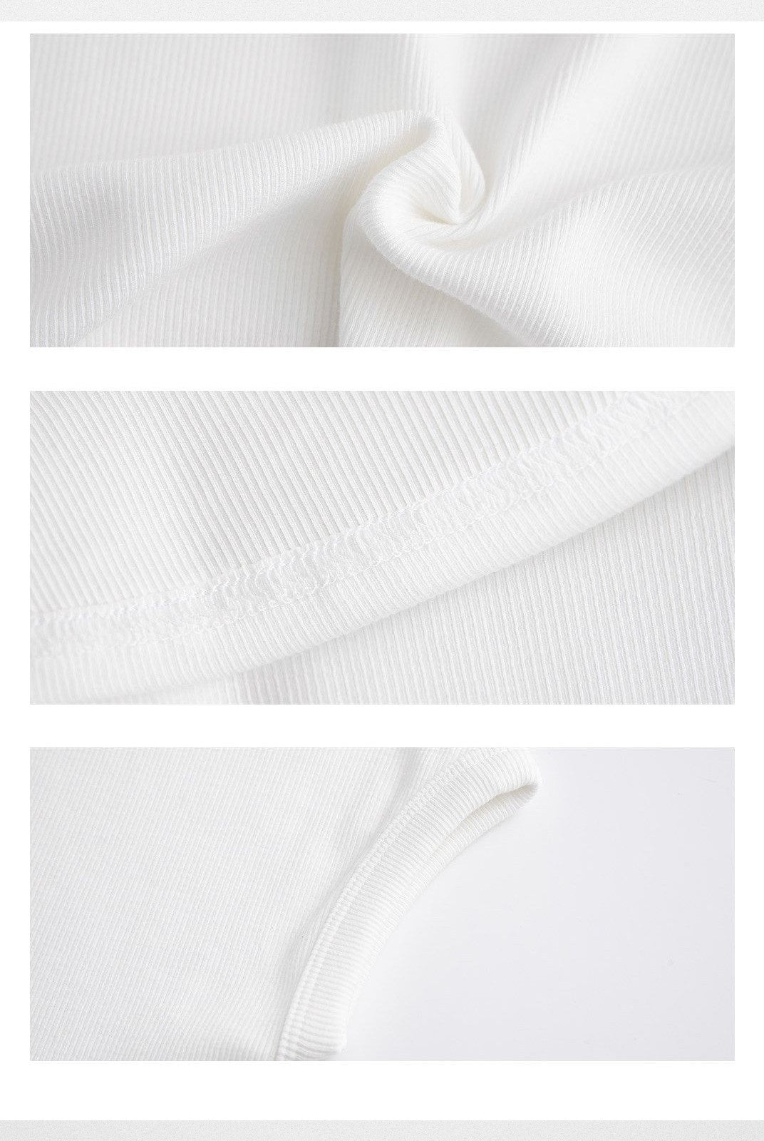 ARISEISM Slim Fit Cotton Blend Crew Neck Tee in White - Detail