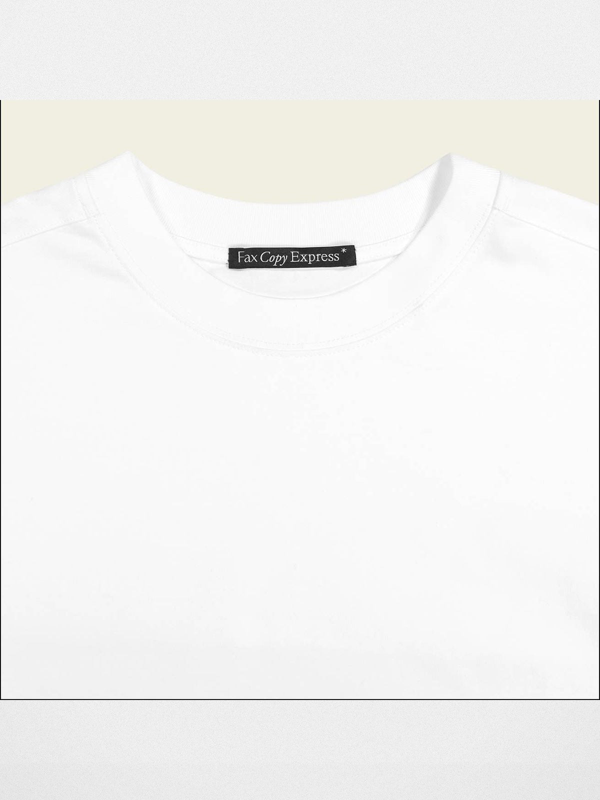 FaxCopyExpress Loose Fit Cotton Logo T Shirt in White - Detail