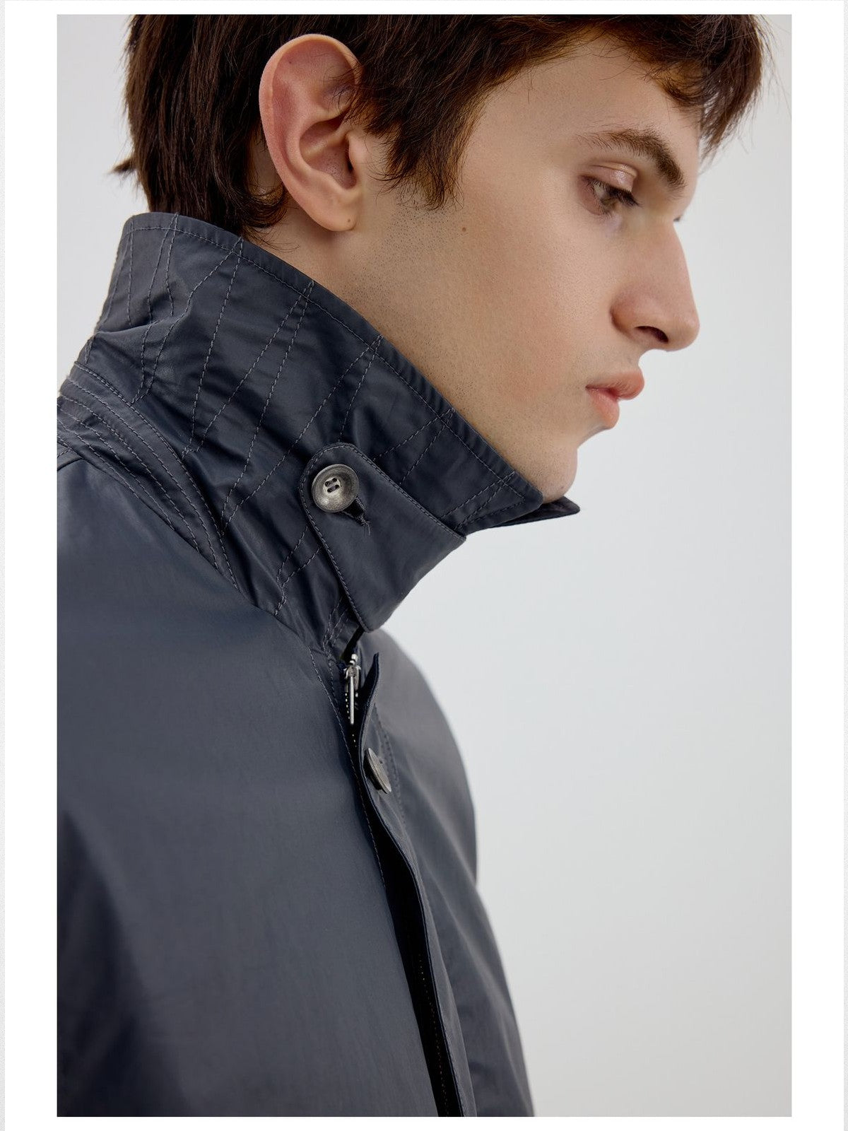 Simple Project Coated Cotton Hunting Jacket in Gray - Detail