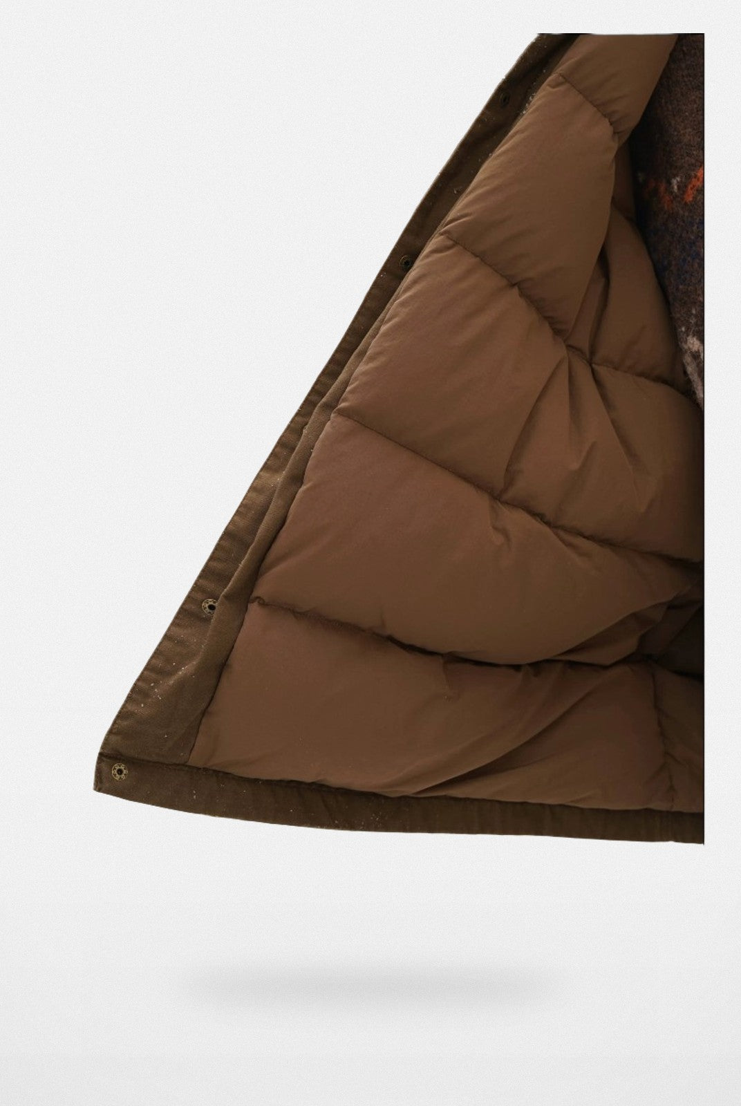 MASONPRINCE Sherpa Collar Utility Down Jacket in Green - Detail