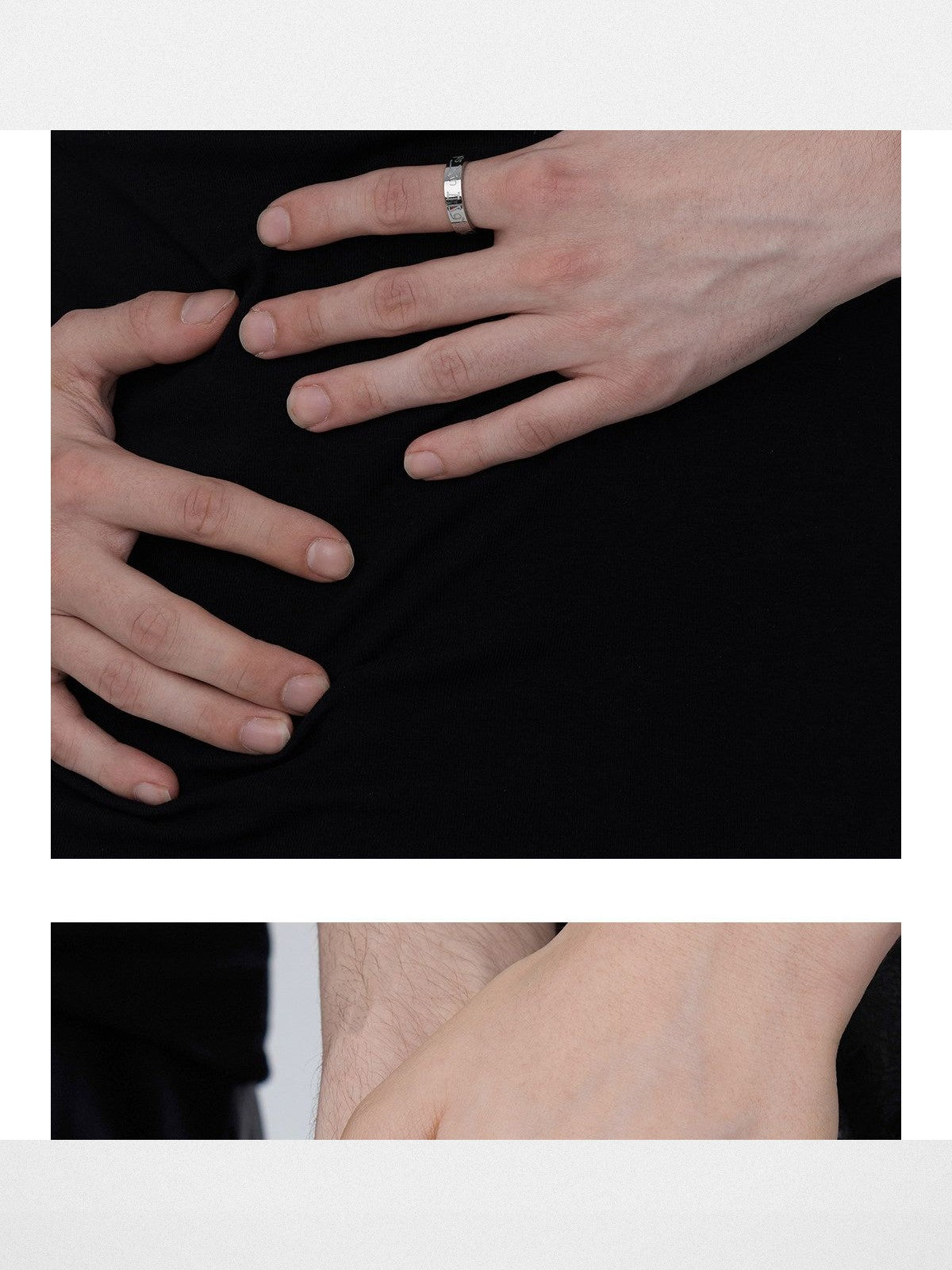 BLACKHEAD Two Tone Engraved Steel Band in Gray - On Mixed Models