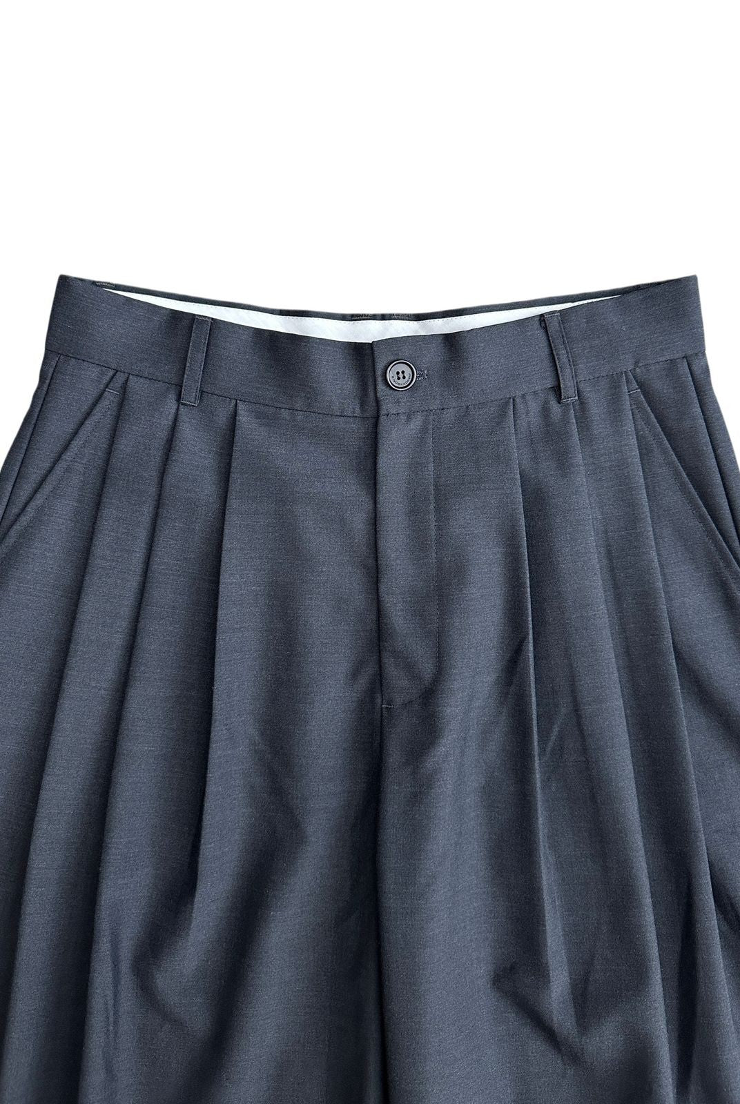 UNKNOWNWORLD Triple Pleated Wool Blend Trousers in Gray