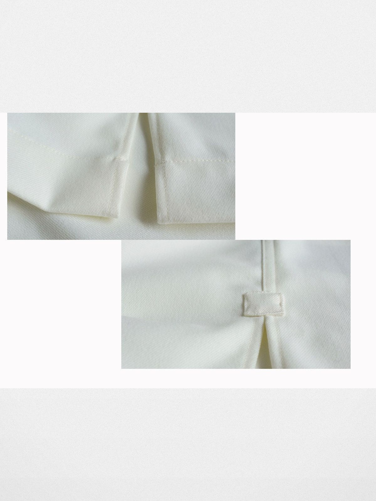 Roolrren Homme Worsted Wool Zip Up Shirt Jacket in White - Detail