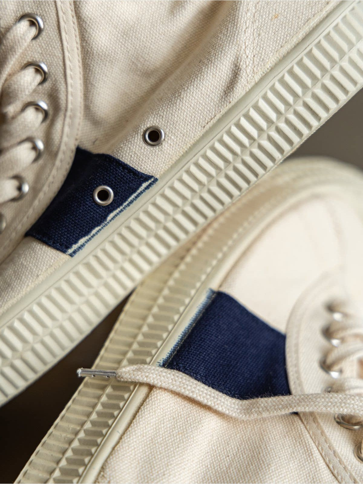 Soda Vulcanized Canvas Hiker Sneakers in Cream - Detail