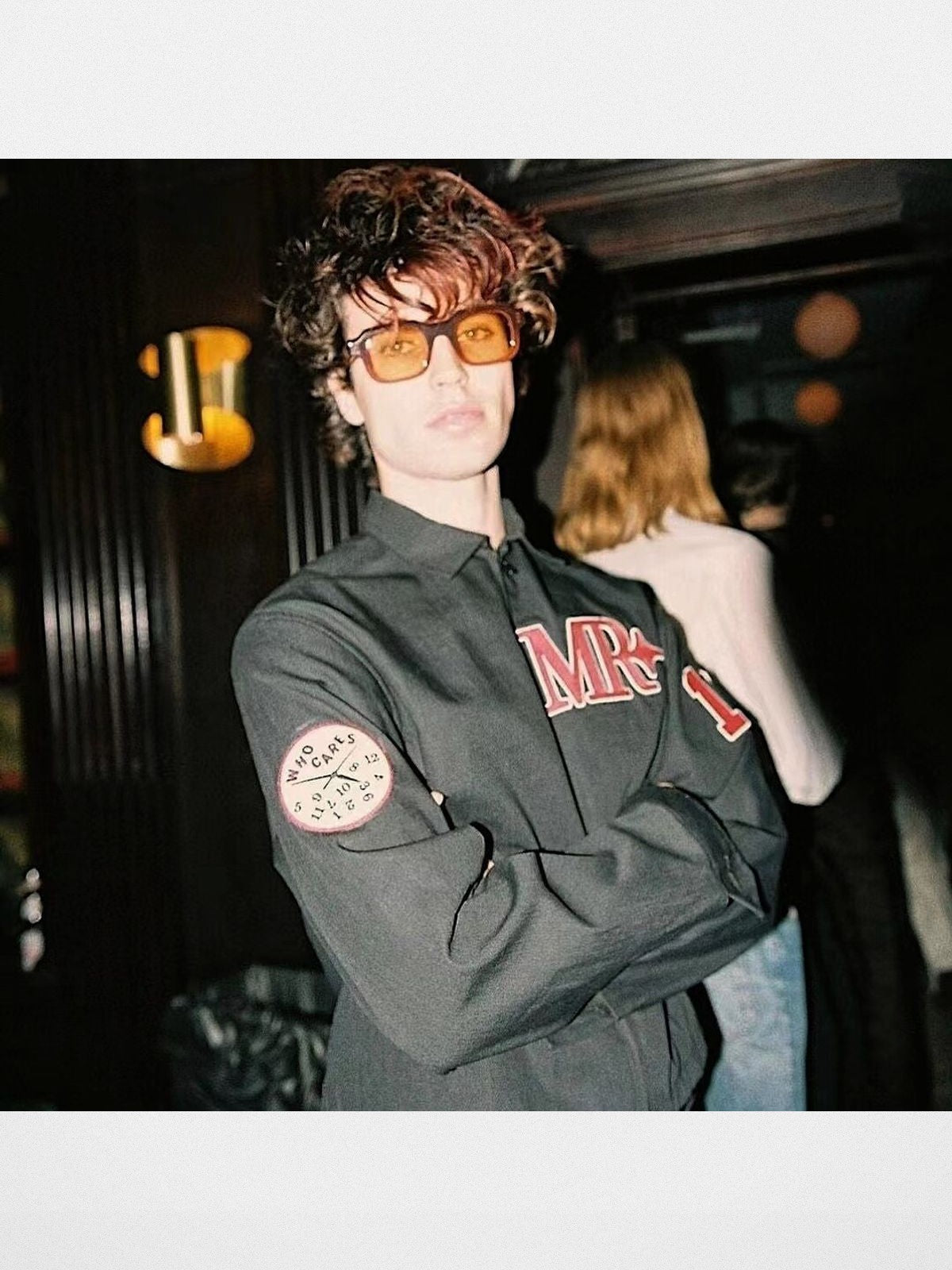 FUTURE UPDATE Retro Acetate Sunglasses in Brown - On Male Model