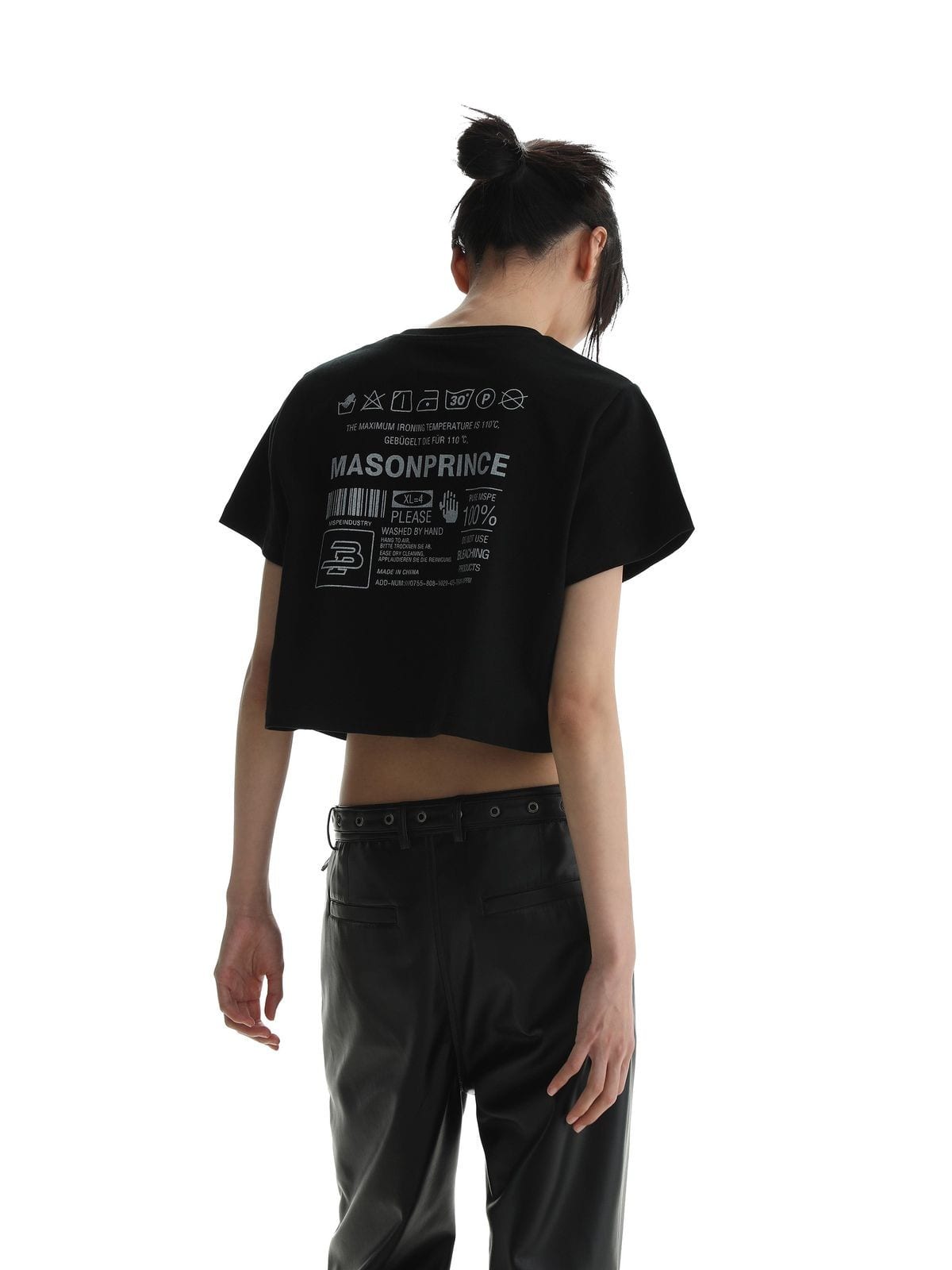 MasonPrince Heavy Wash Cotton T Shirt in Black - On Female Model