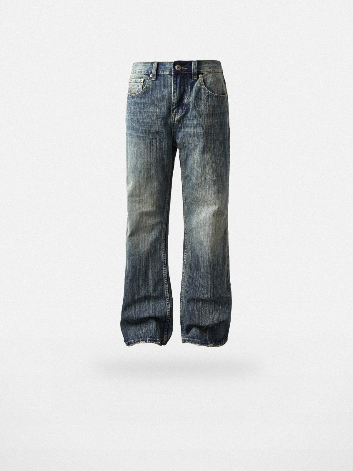 Y OFFICIAL Okayama Slub Mud Dyed Micro Flare Jeans in Denim