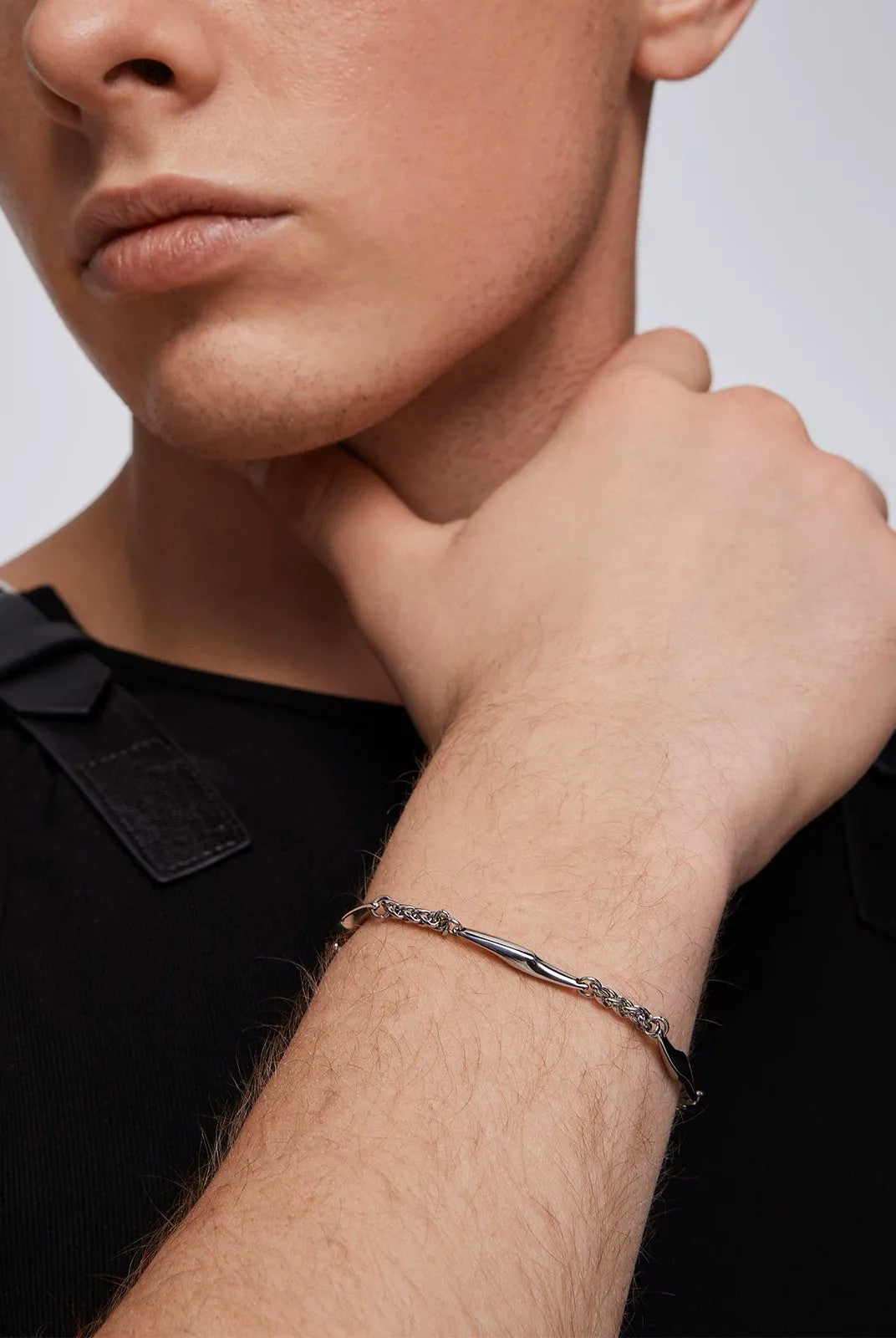 BLACKHEAD Two Tone Spliced Lightning Bracelet in Gold - On Model