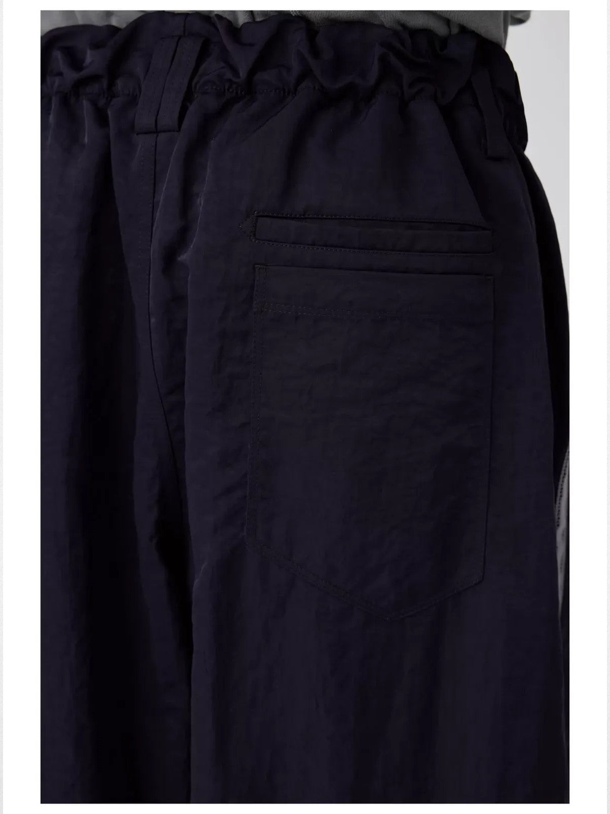 Simple Project Wide Leg Nylon Drawstring Trousers in Red - On Model