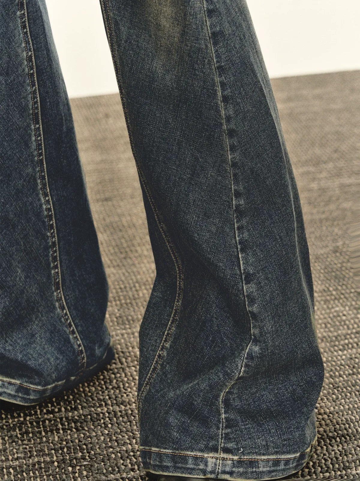 ARISEISM Distressed Micro Flare Jeans in Blue