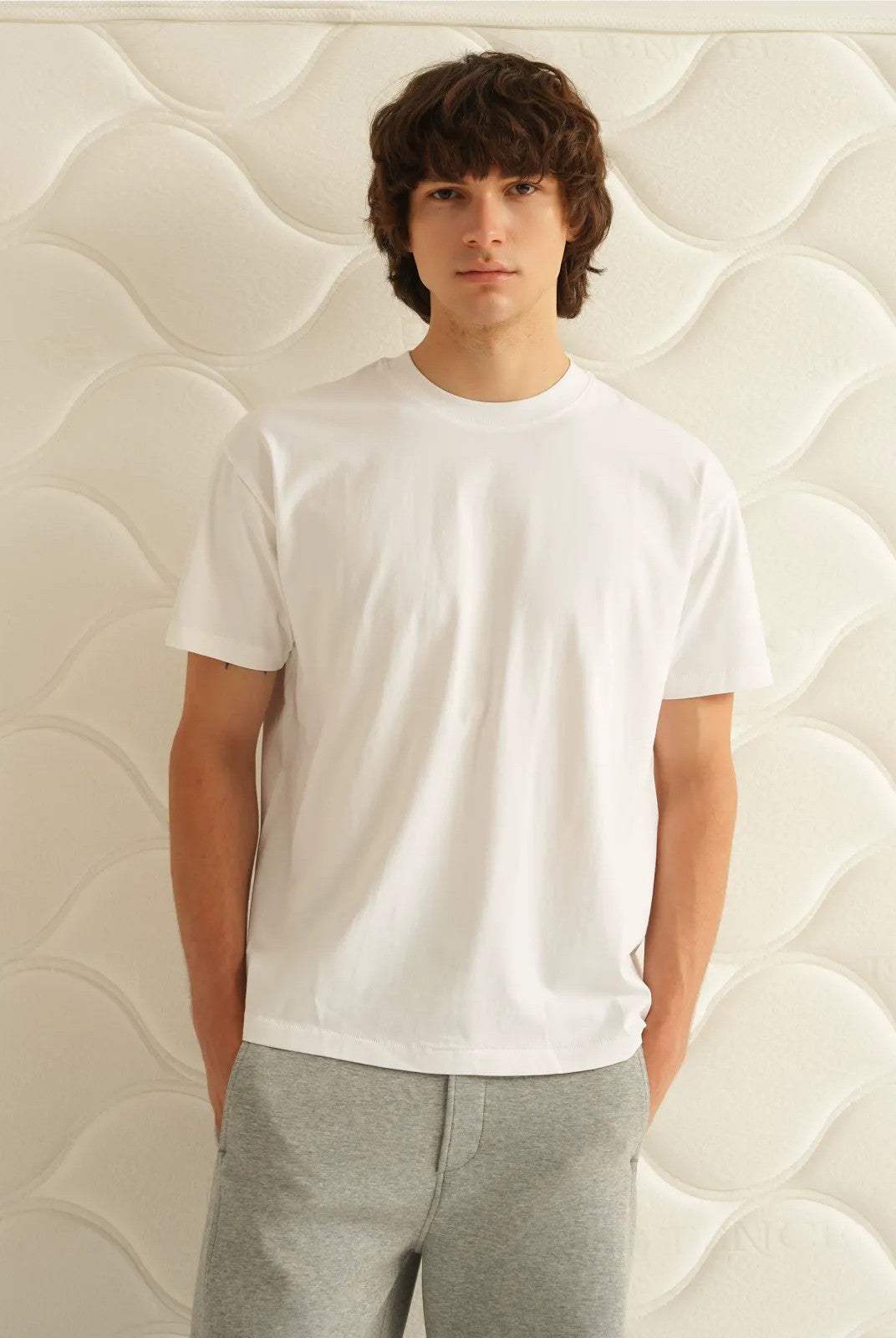 Retro 21 Tubular Knit Brushed Cotton T Shirt in Black