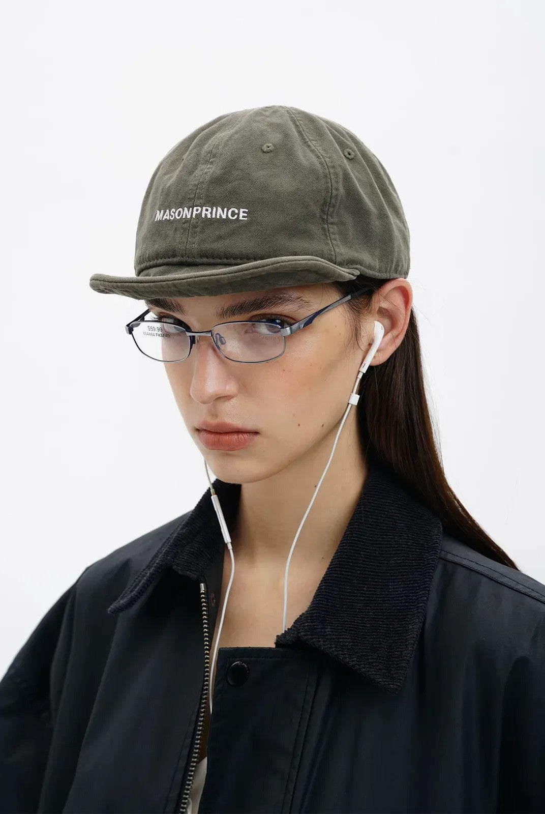 MASONPRINCE Twisted Design Flat Top Cap in Olive - On Model