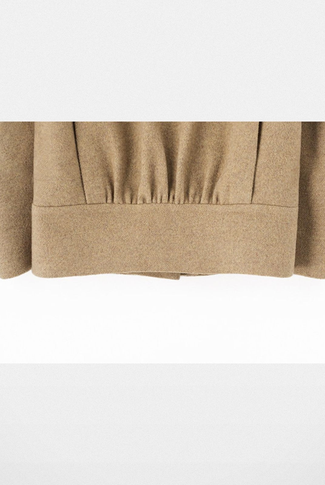 ACSENSE STUDIO Pleated Back Wool Blend Blazer in Beige - Detail