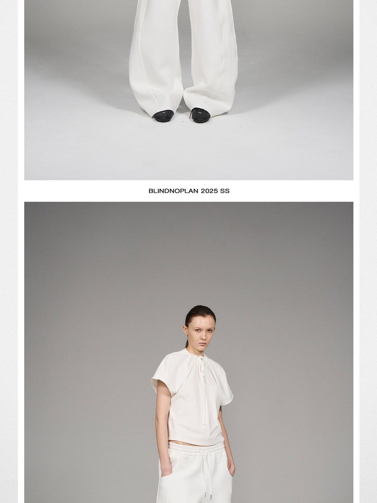 Blindnoplan Heavyweight Curved Leg Sweatpants in White - On Model