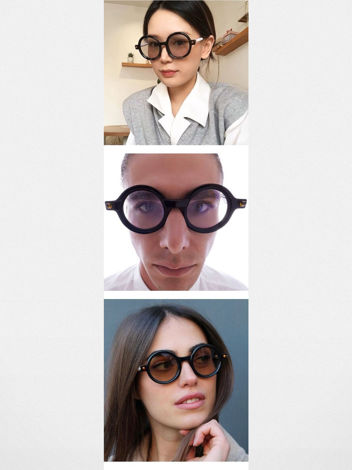 Future Update Round Acetate Sunglasses in Yellow - On Mixed Models