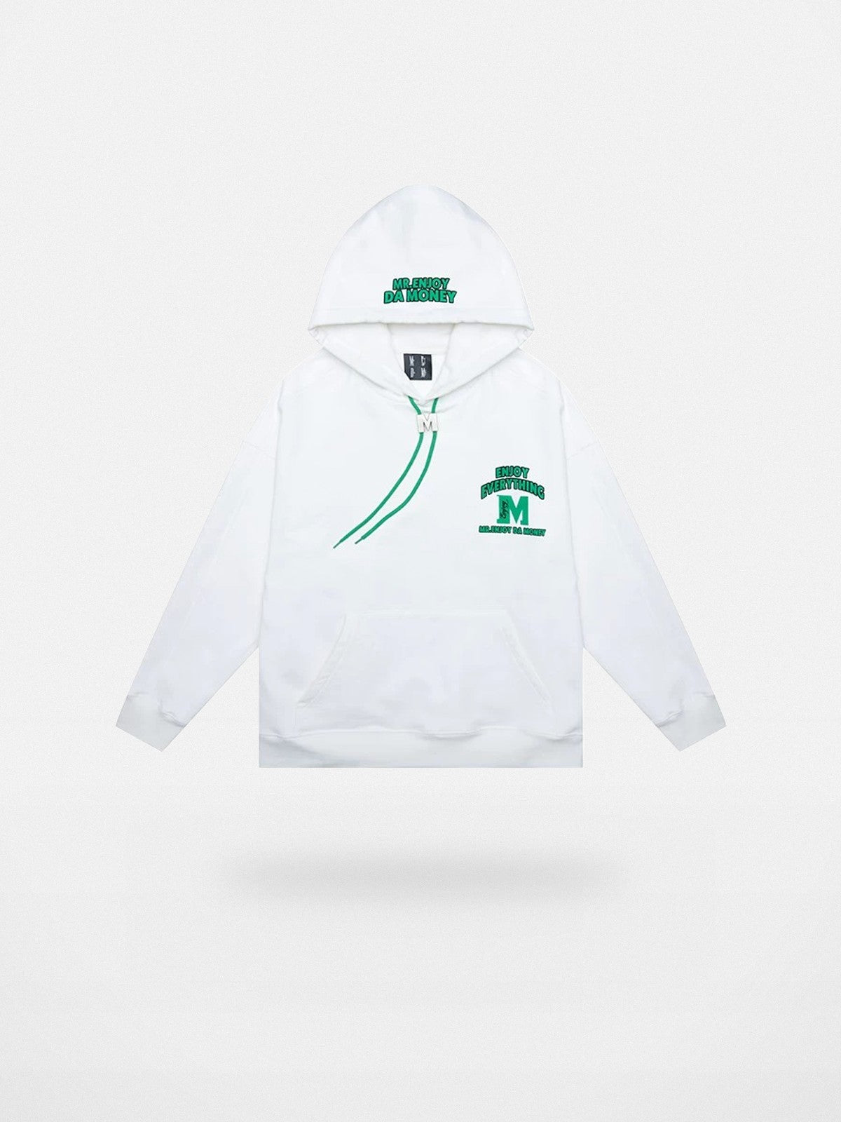MEDM M Buckle Graphic Hoodie in White