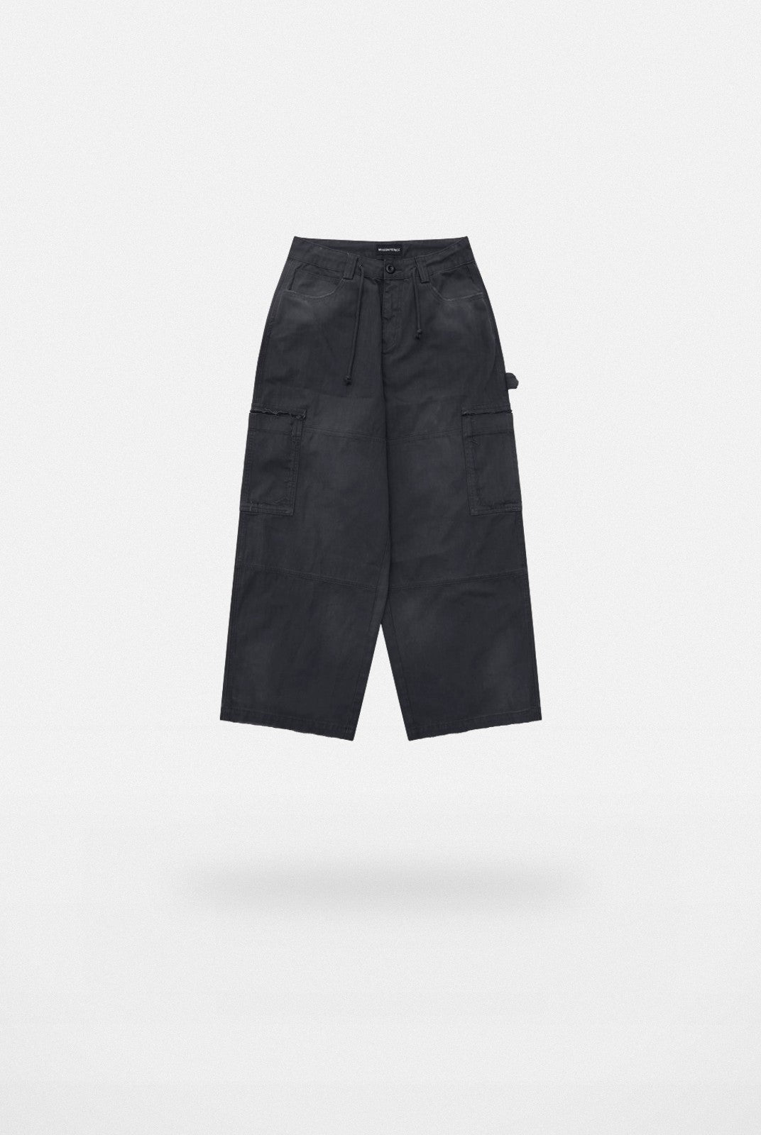 MASONPRINCE Distressed Wide Leg Cargo Pants in Gray
