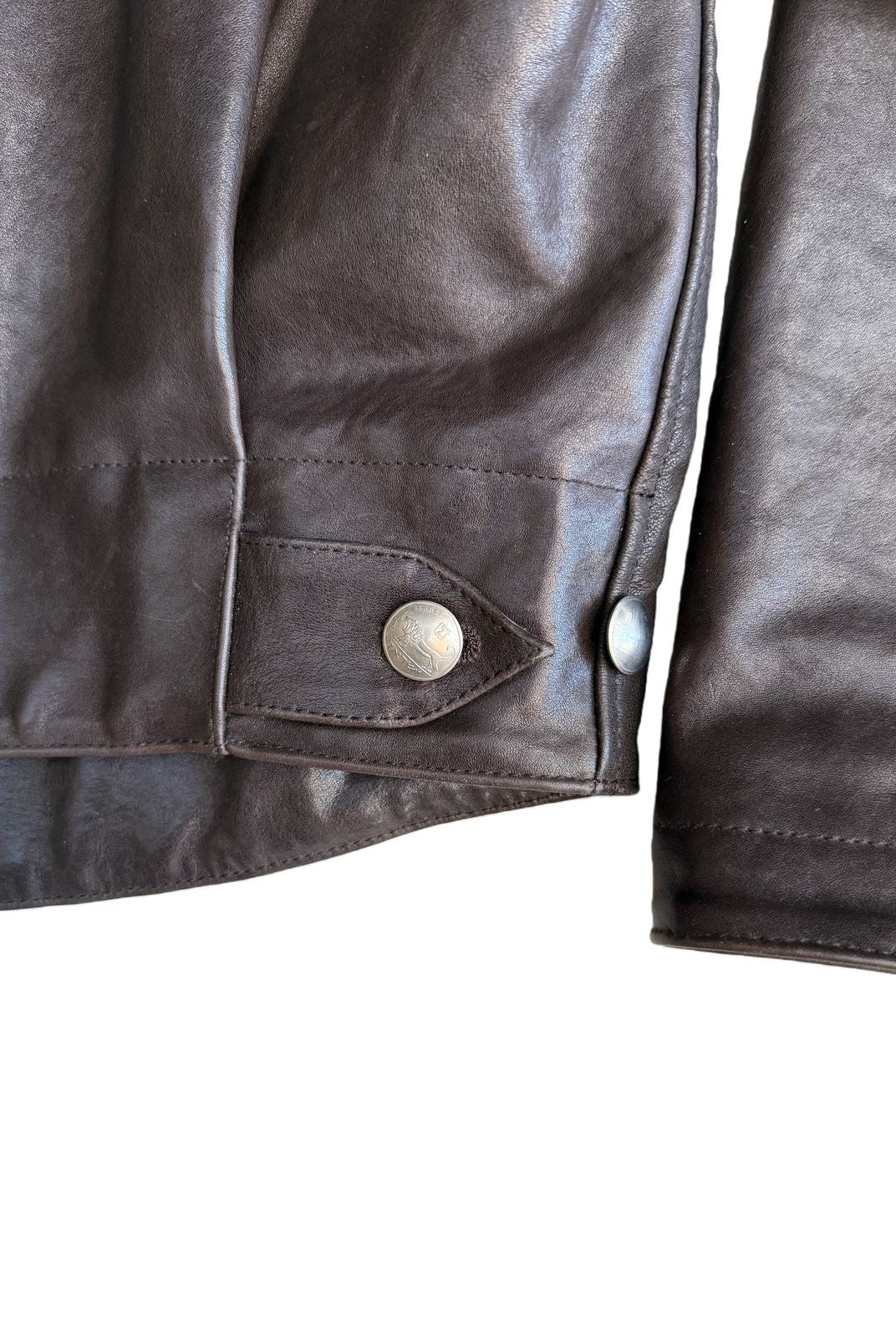 UNKNOWNWORLD Vegetable Tanned Horsehide Ranger Jacket in Brown - Detail