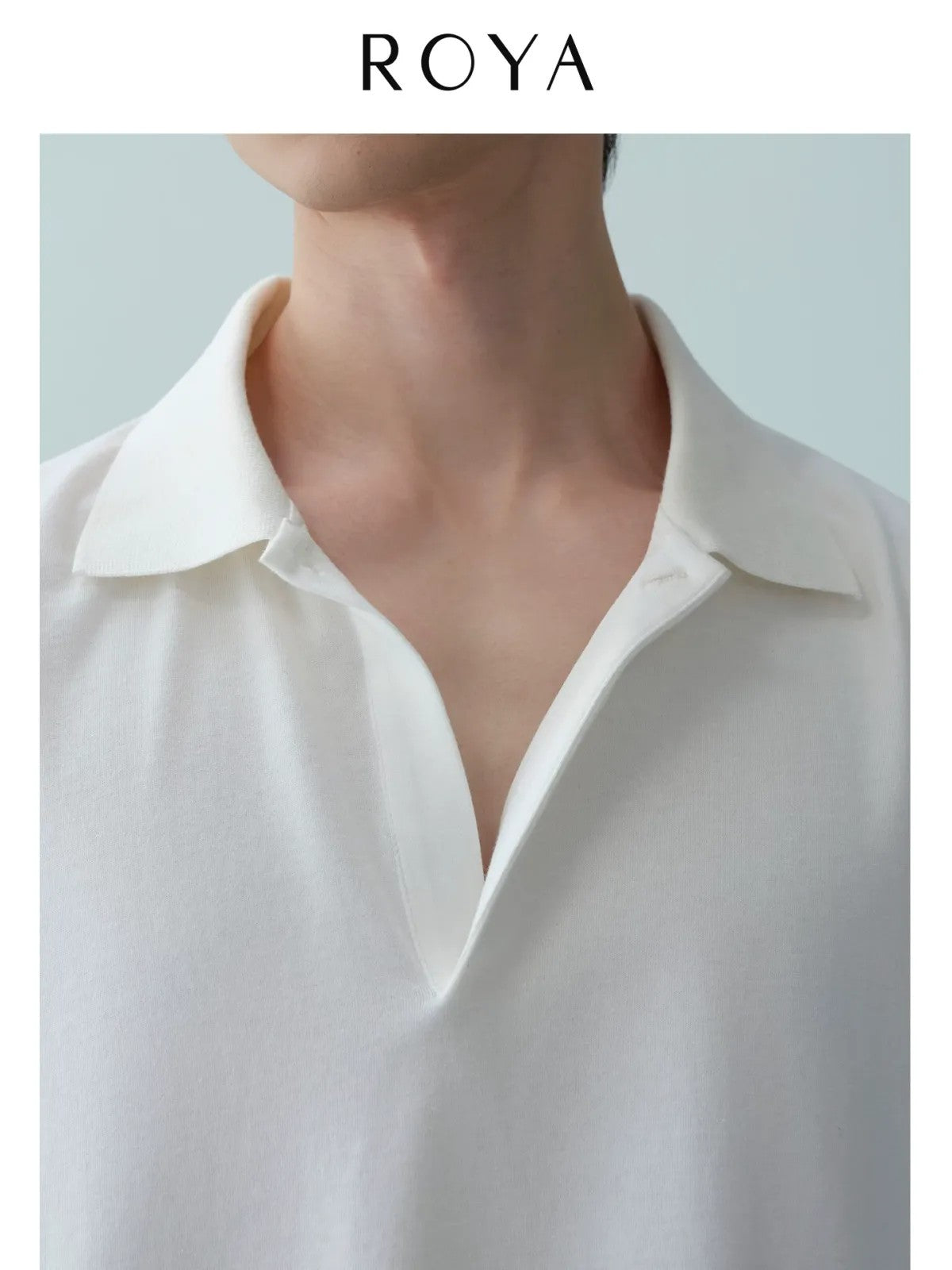 ROYA Long Staple Cotton Polo Shirt in White