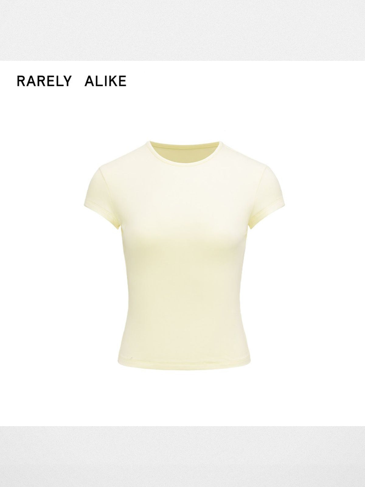 RARELY ALIKE Hourglass Cotton Crew Neck Tee in Cream