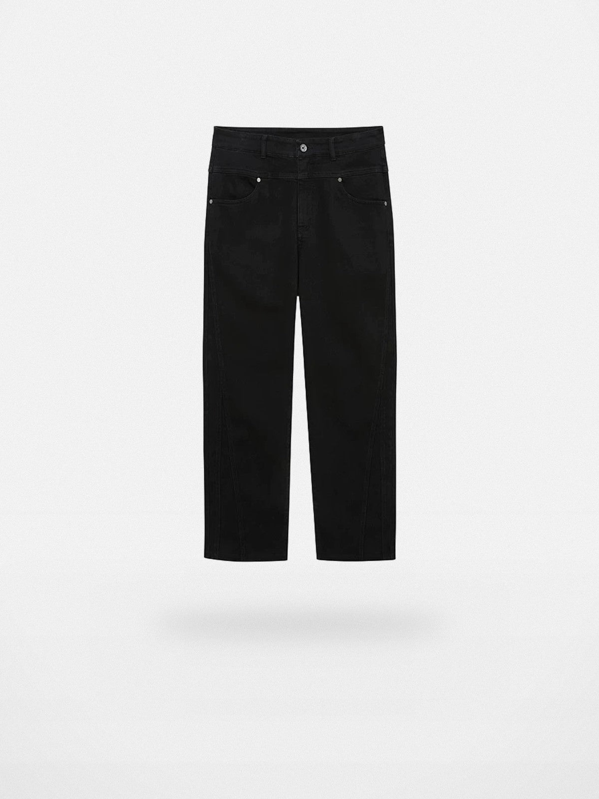 NANS Vintage Wash Micro Flare Jeans in Black