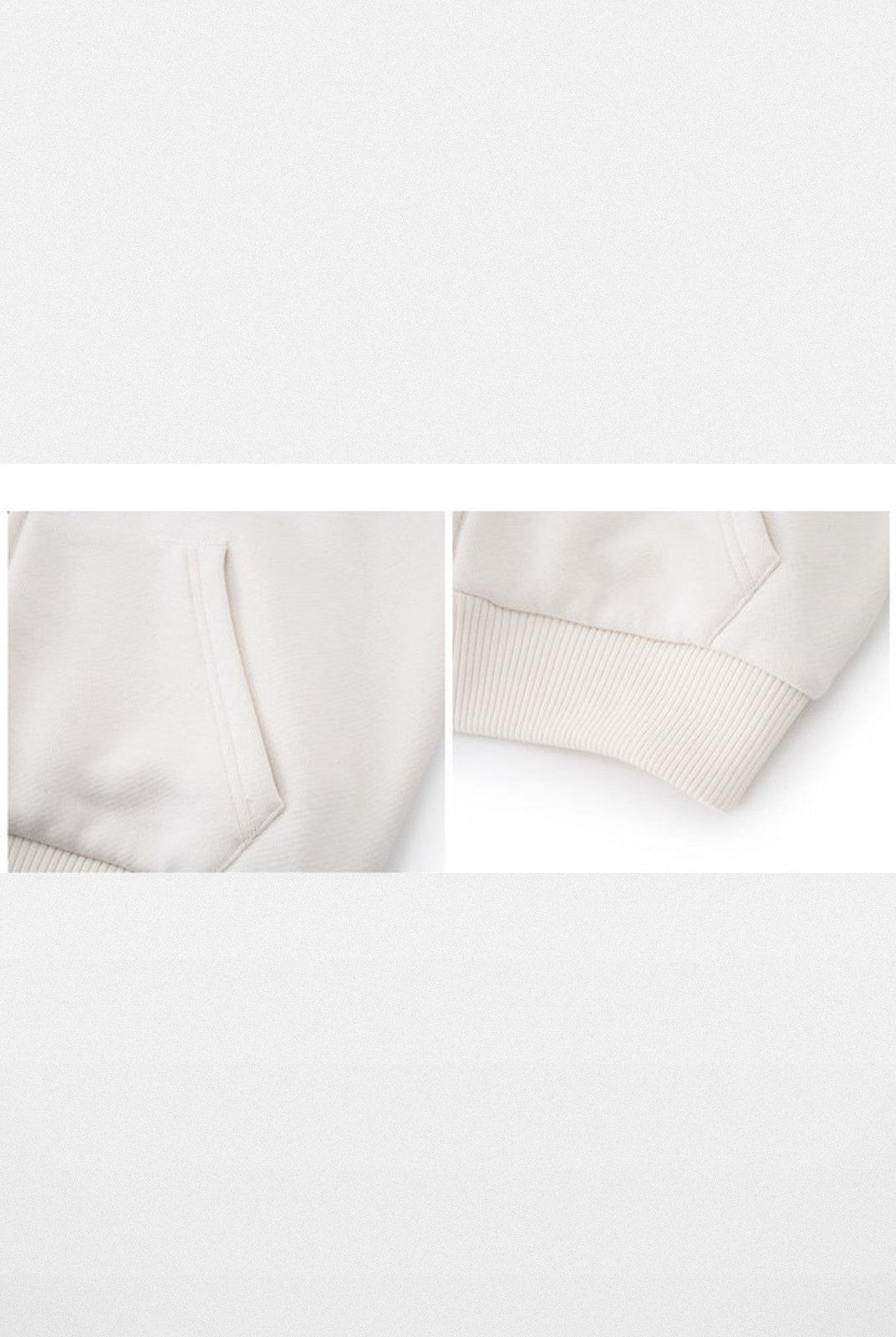 PUKI Cropped Cotton Blend Zip Hoodie in Cream - Detail