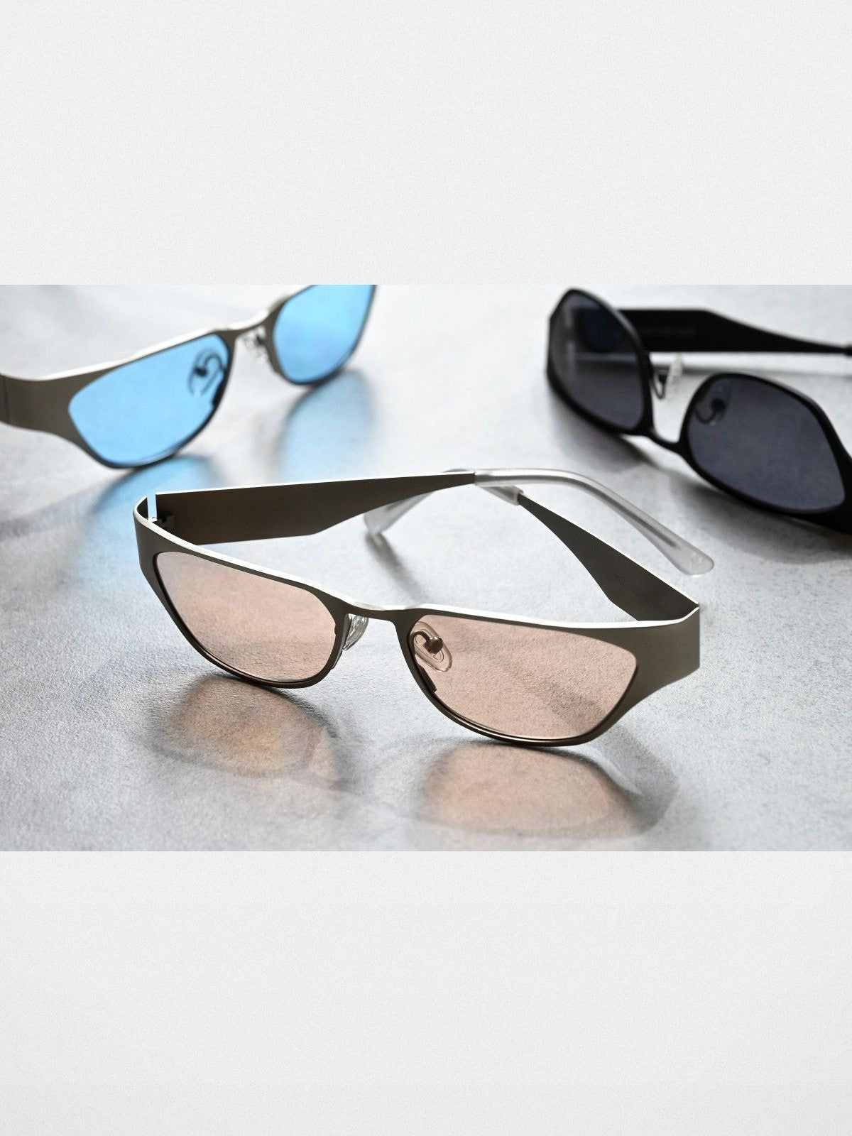 FUTURE UPDATE Stainless Steel Cyberpunk Sunglasses in Gray