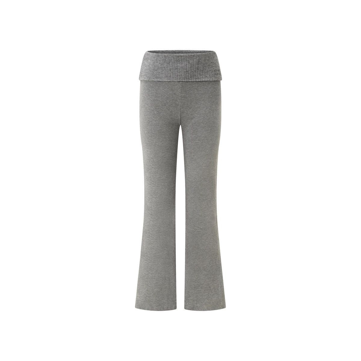 PUKI Ribbed Waist Micro Flare Pants in Gray