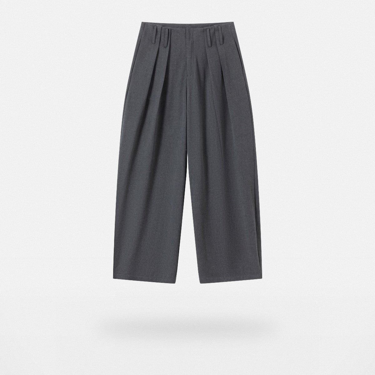 VLABMADE Double Pleated Wool Blend Trousers in Gray