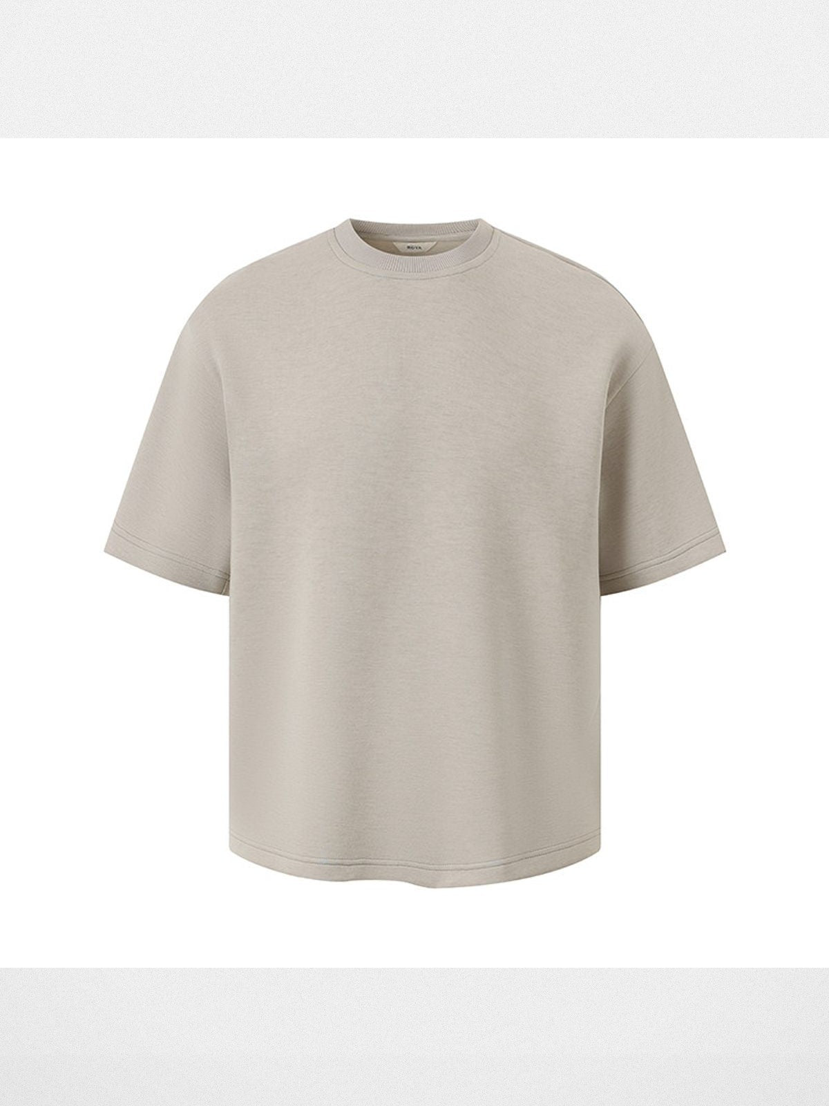 ROYA Modal Wool Blend Air Layer Tee in Beige