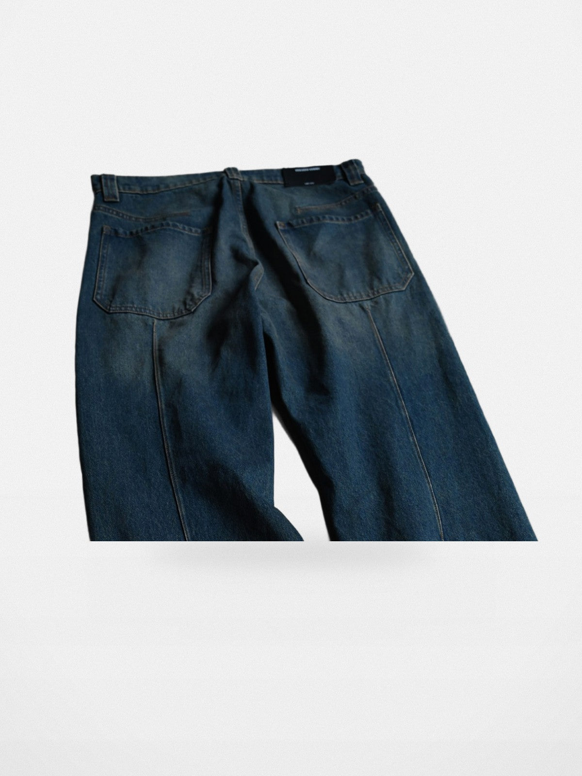 Roolrren Homme Heavyweight Vintage Wash Jeans in Blue