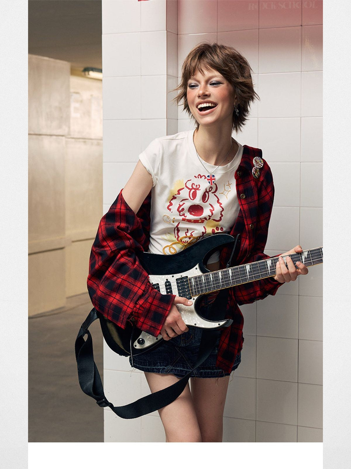 BeerBro Puff Print Puppy Baby Tee in White - On Model