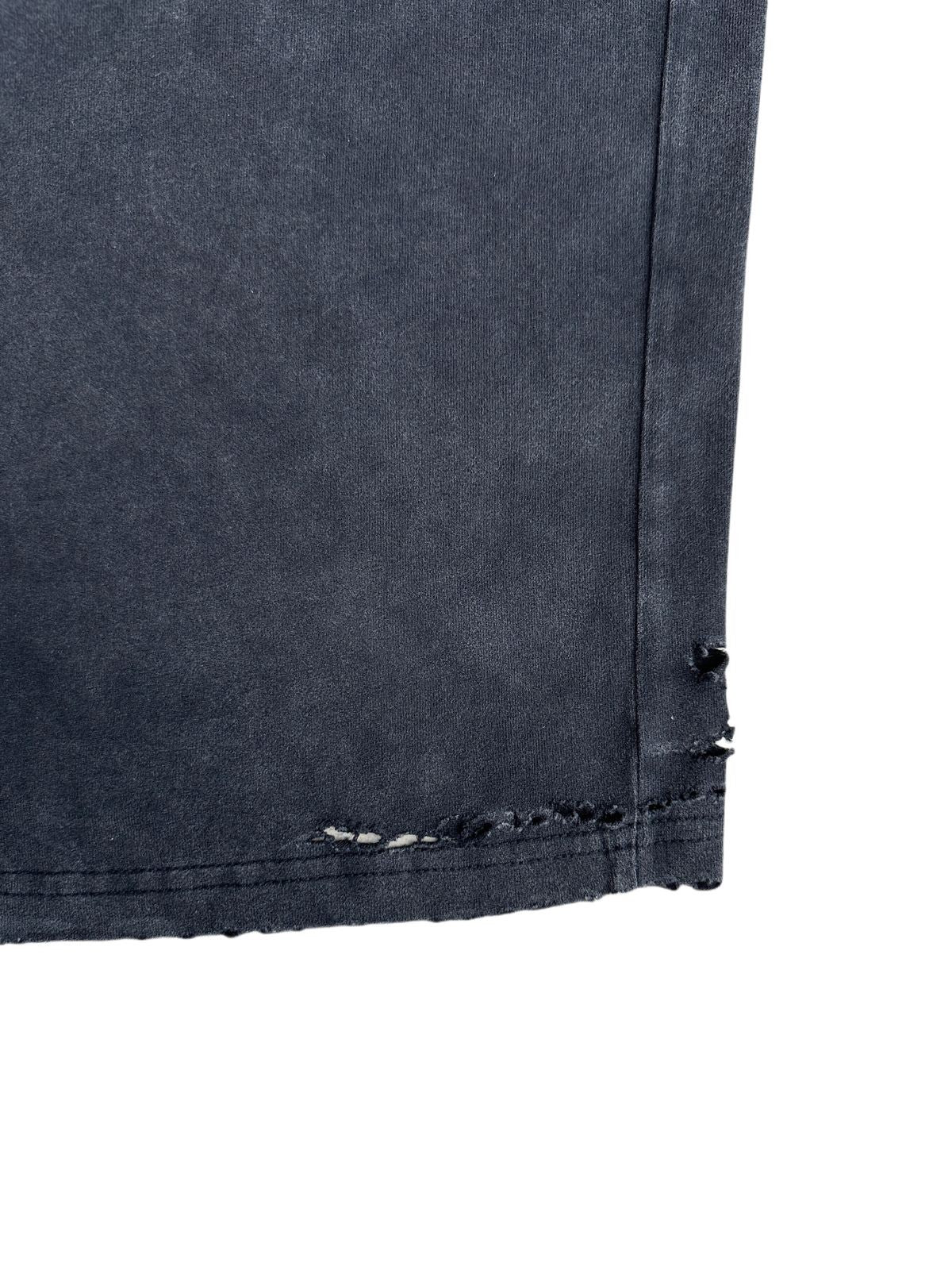 UNKNOWNWORLD Washed Distressed Slim Fit T Shirt in Black - Detail